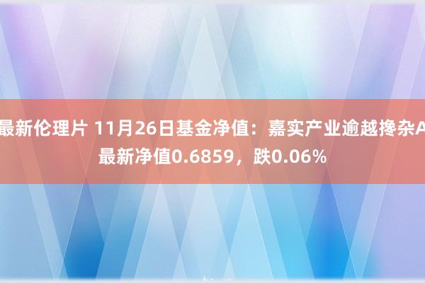最新伦理片 11月26日基金净值：嘉实产业逾越搀杂A最新净值0.6859，跌0.06%