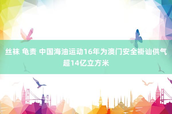 丝袜 龟责 中国海油运动16年为澳门安全褂讪供气超14亿立方米