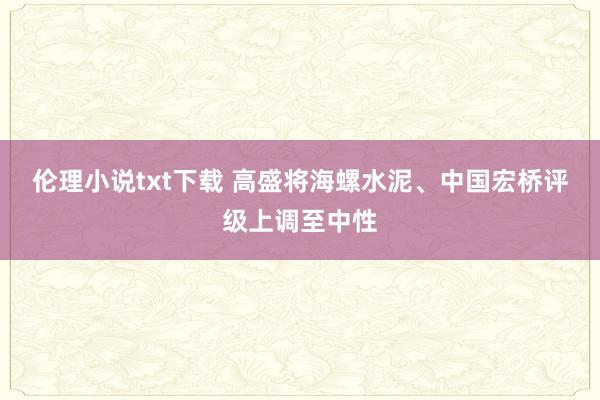 伦理小说txt下载 高盛将海螺水泥、中国宏桥评级上调至中性