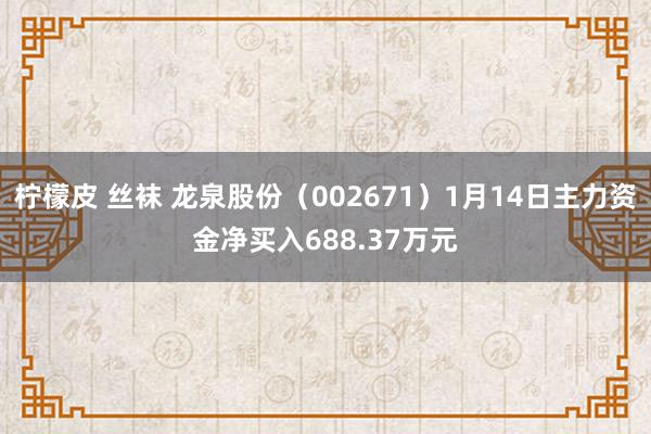 柠檬皮 丝袜 龙泉股份（002671）1月14日主力资金净买入688.37万元